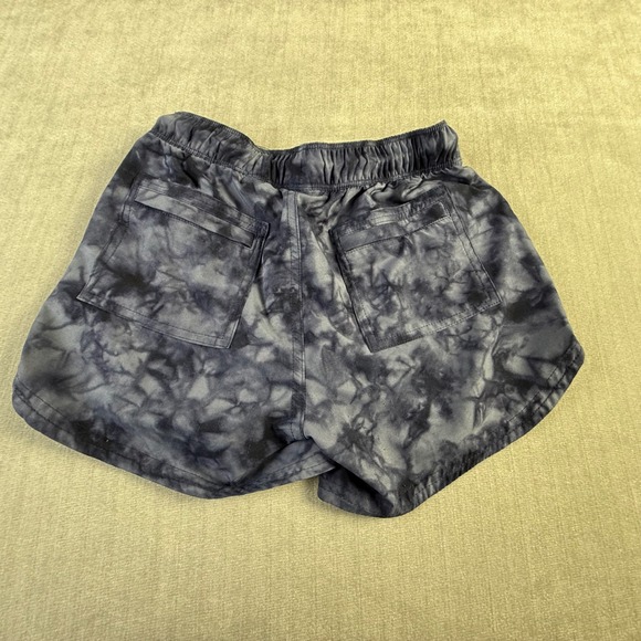 Athleta Girl Navy Tie Dye Athletic Shorts Size M 8-10 Zipper Pockets Drawstring - Picture 5 of 7